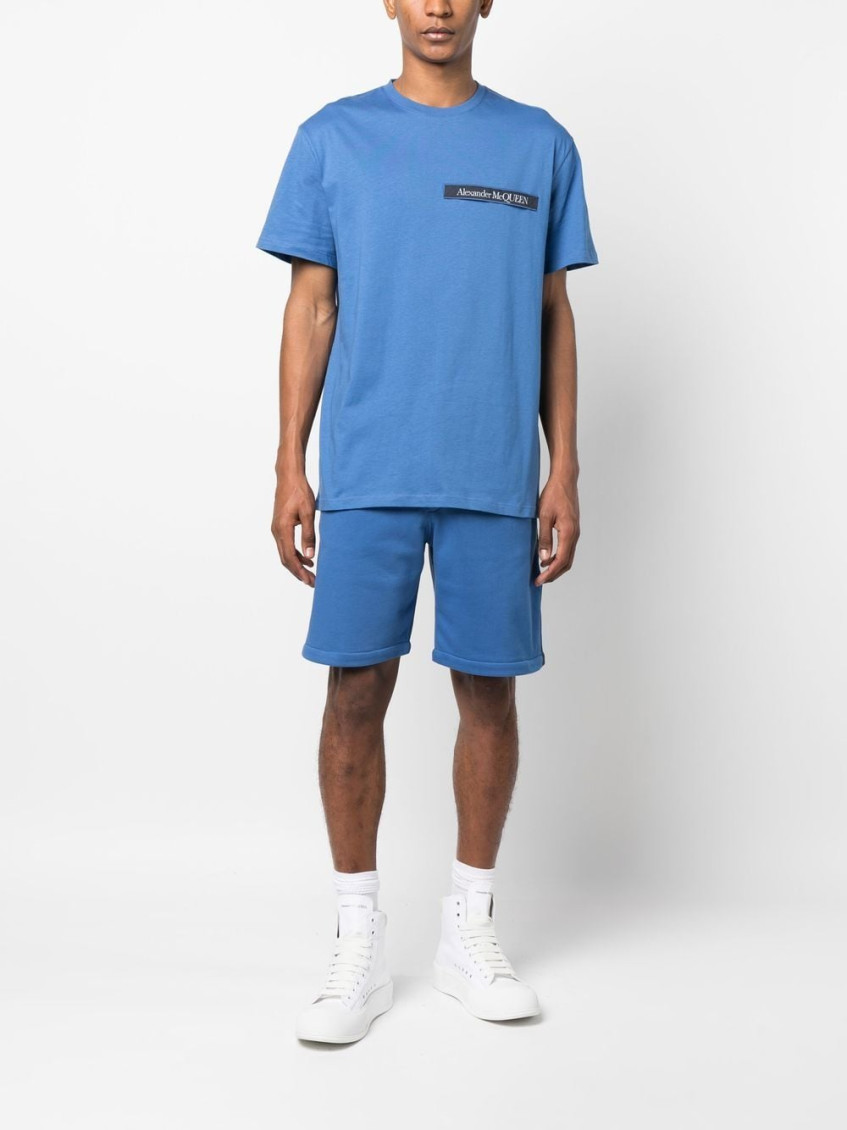 Logo-tape Elasticated Waistband Jersey Shorts