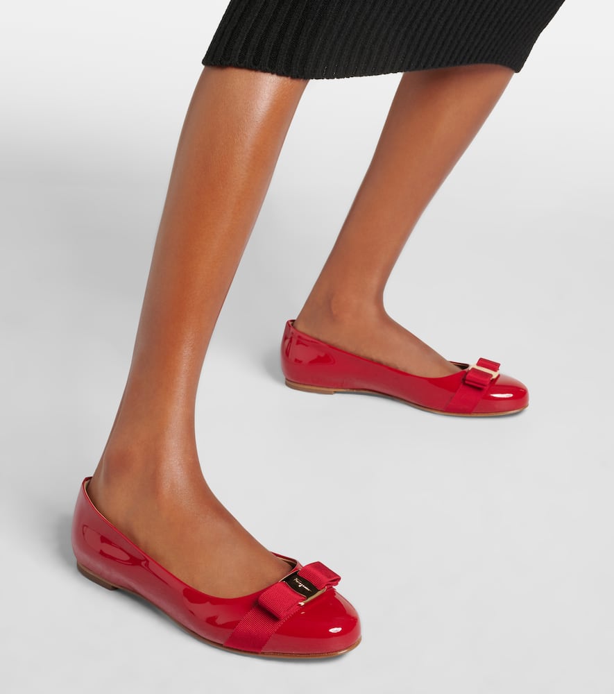 Ferragamo Varina patent leather ballet flats