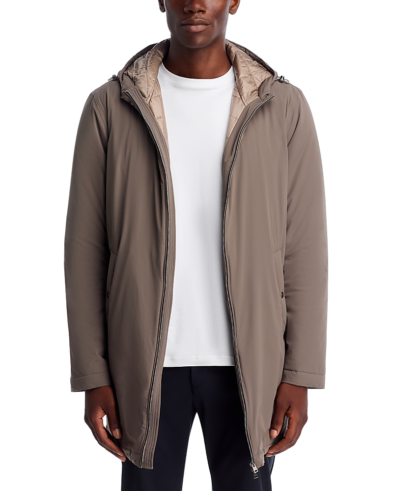 Hooded long coat - Black