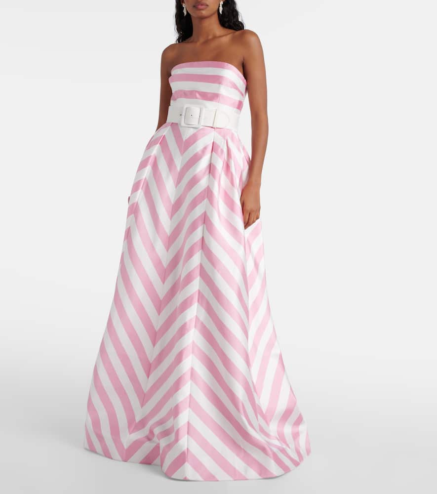 Rebecca Vallance Jocelyn striped satin gown