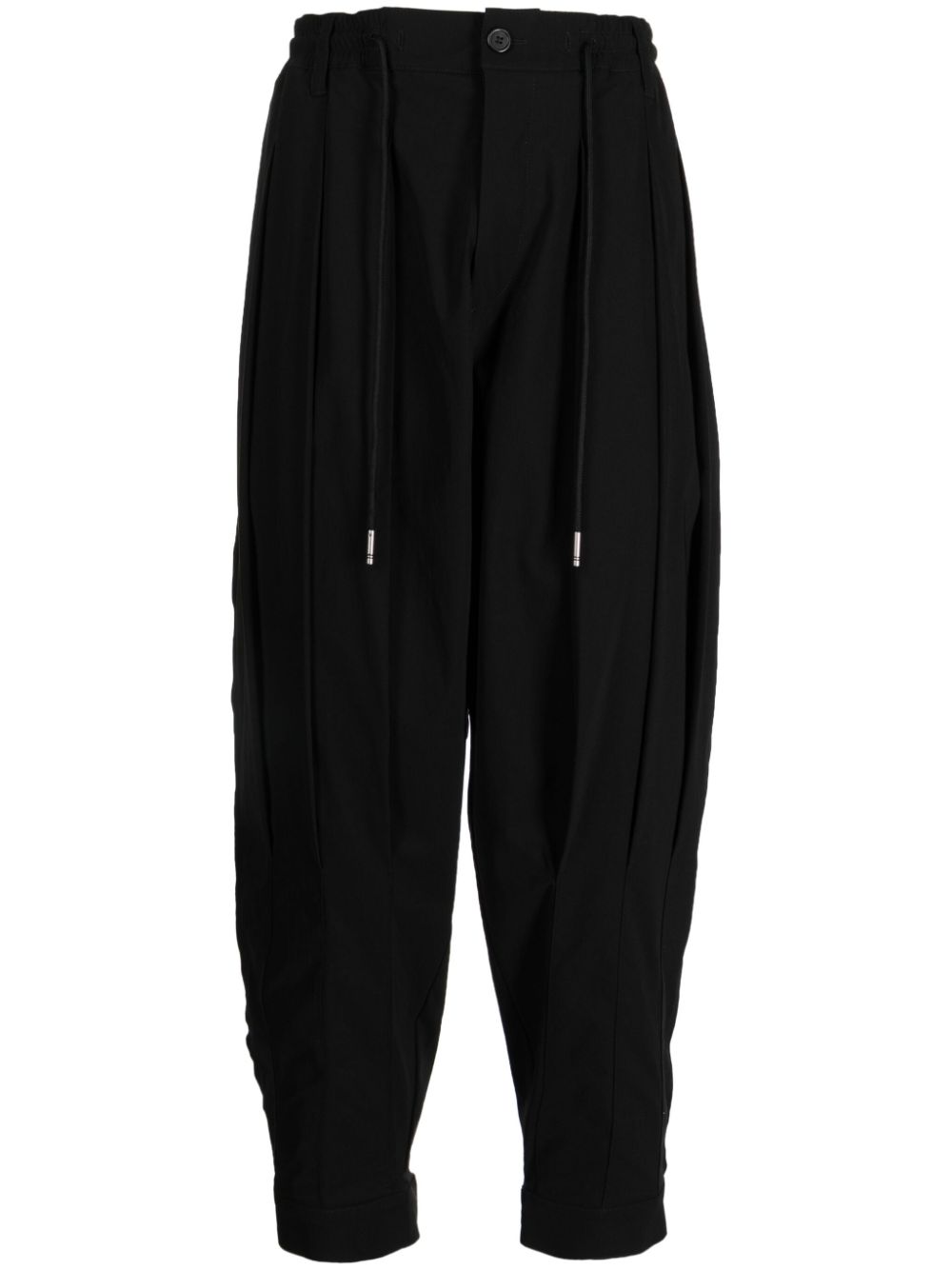 High-rise tapered-leg trousers - Black
