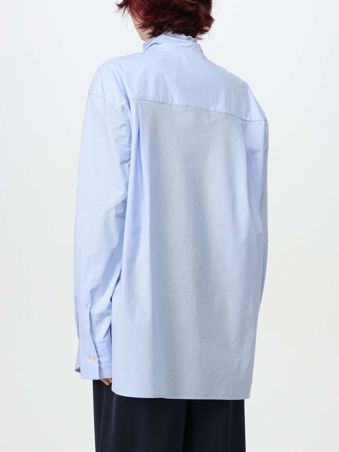 Pussy-bow cotton shirt - White