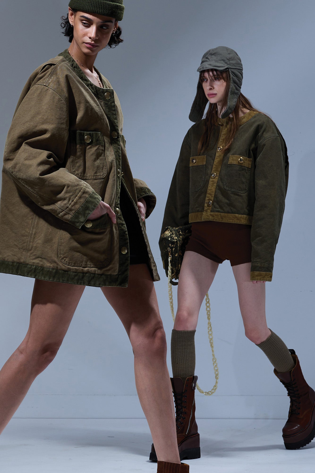 R13 Cord Trimmed Chore Jacket - Dusky Tan Brown