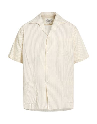 Man Shirt Ivory Size 38 Cotton, Silk