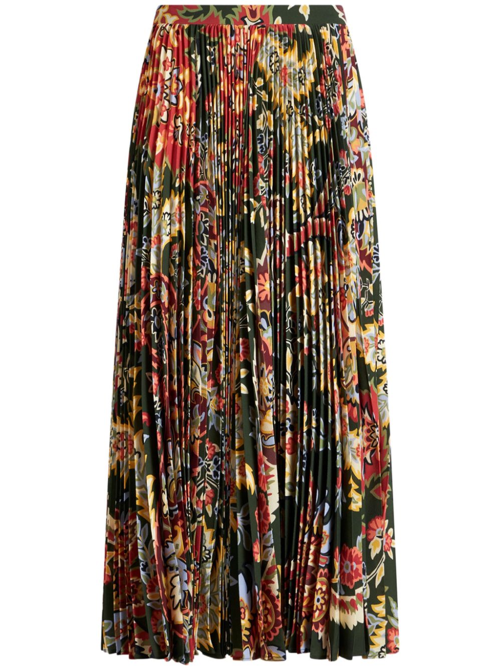 Paisley-print pleated midi shirt - Neutrals