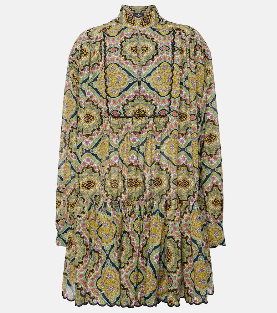 Printed cotton shirt dress