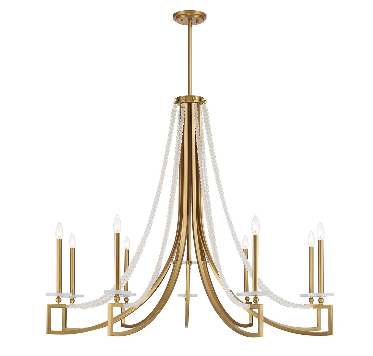 Warm Brass Nine Light Chandelier from the Helen Collection