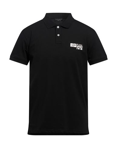 Man Polo shirt Black Size M Cotton, Elastane