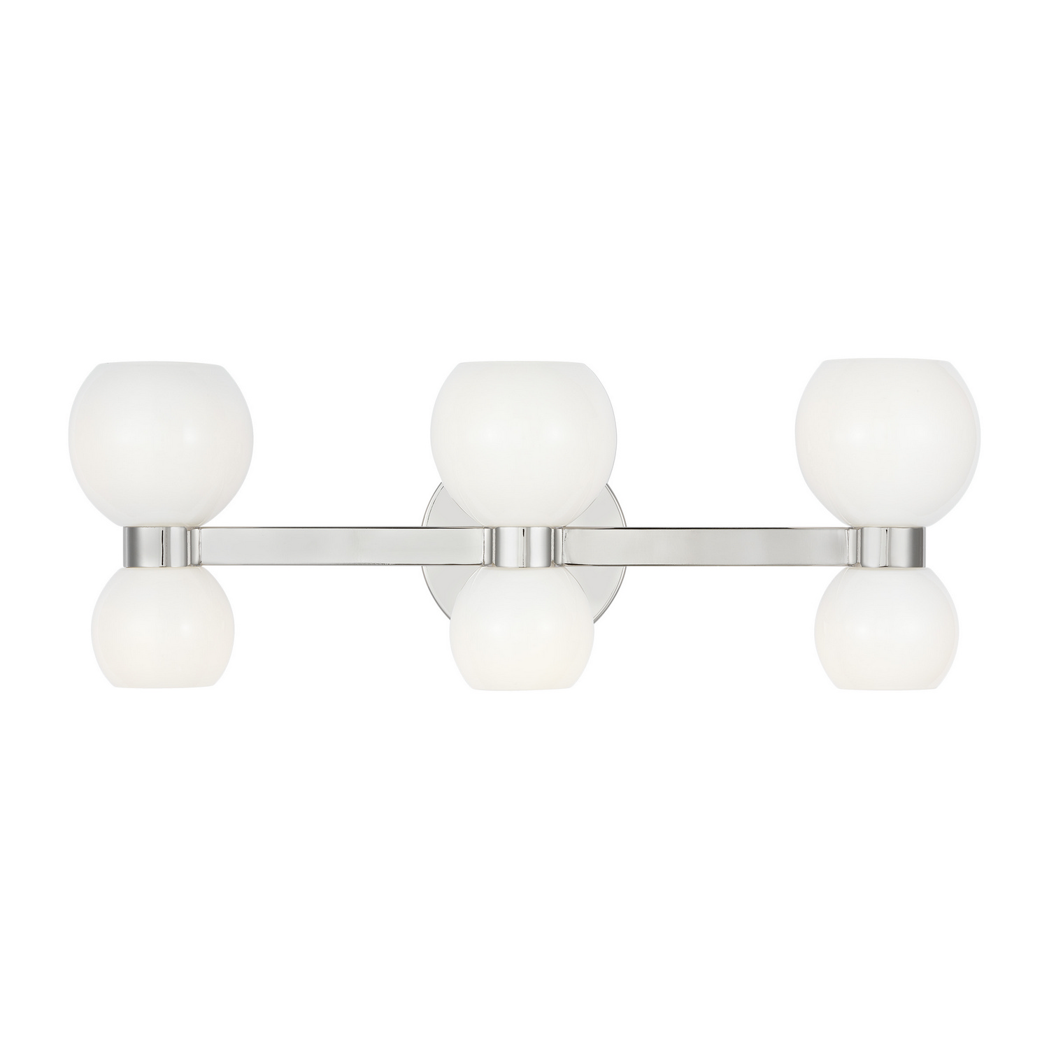 Visual Comfort Studio Londyn 6-Light Bathroom Vanity Light in Polished Nickel by Kate Spade New York