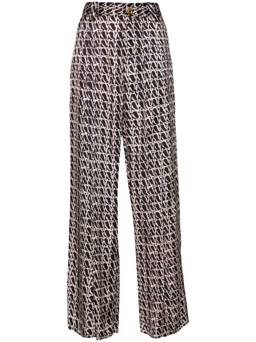 Wellen abstract-print palazzo pants - Black