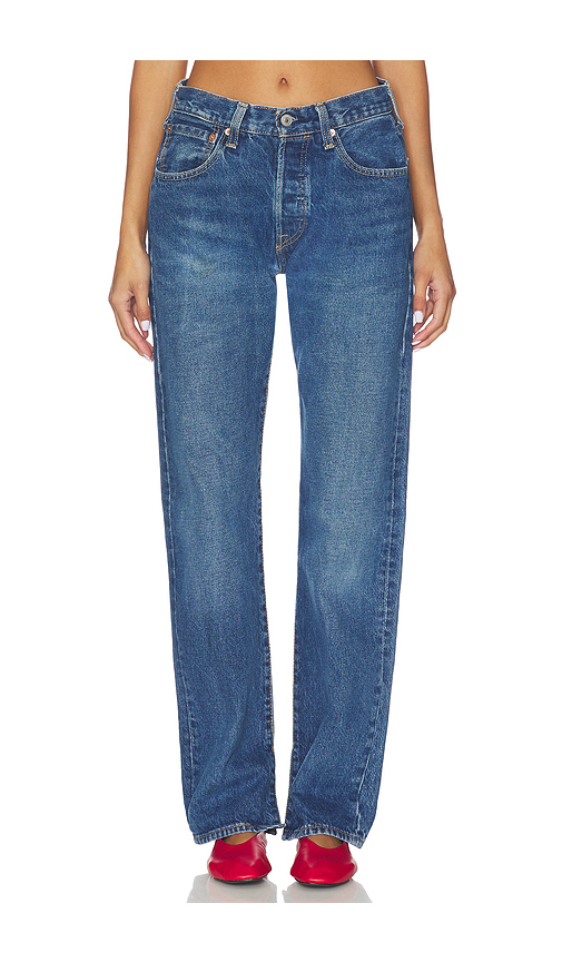 Aligrace Relaxed Split Jeans in Light Medium - Blue. 34 also , 27