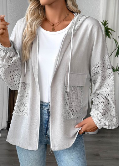 Modlily Light Grey Marl Long Sleeve Hoodie