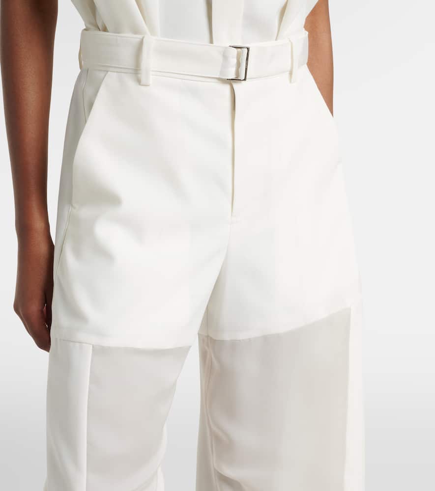 Belted barrel-leg pants