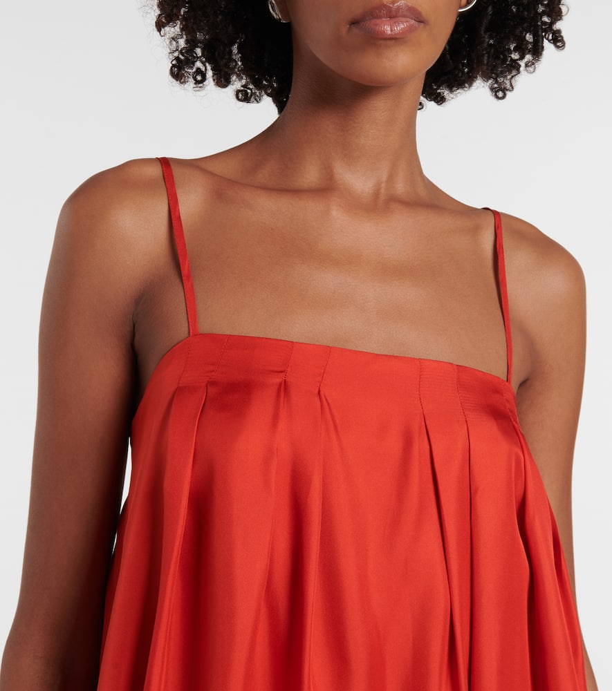 Heather silk twill maxi dress