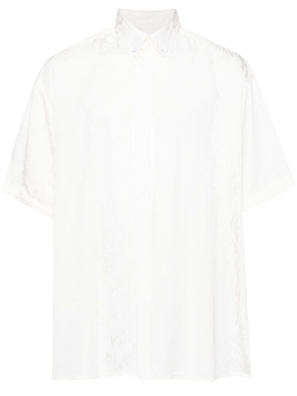 Patterned-jacquard shirt - White