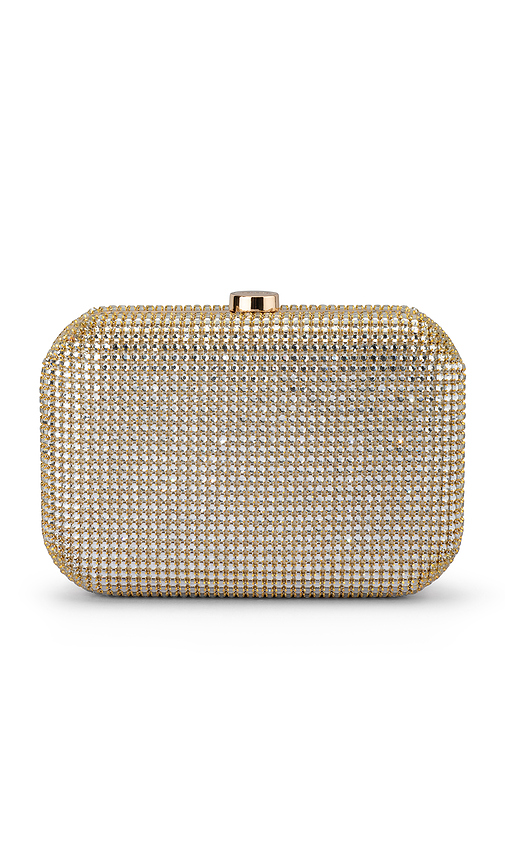 Olga berg Rae Crystal Clutch in Metallic Gold