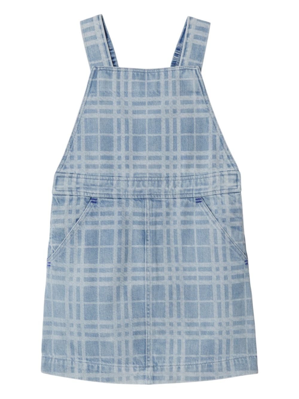 Checked denim dress - Blue