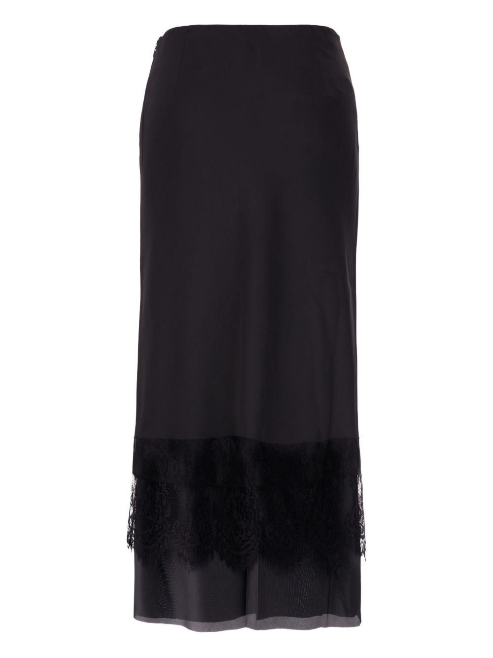 Lace-trimmed maxi skirt - Black