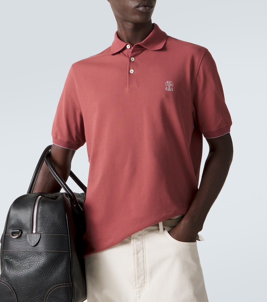 Logo cotton piqué polo shirt