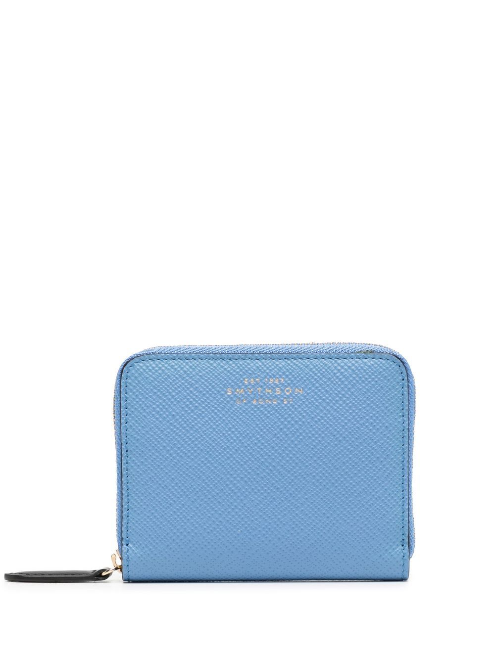 Smythson leather zip-up wallet - Blue