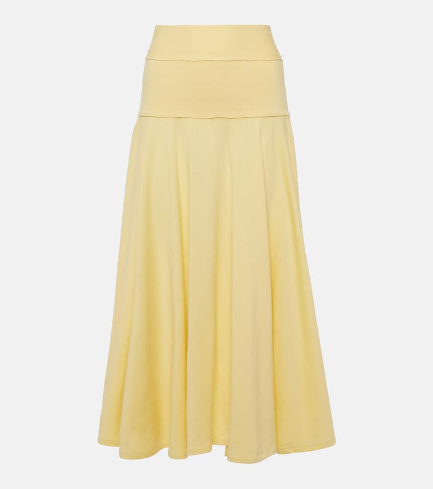 Pleated knit midi skirt
