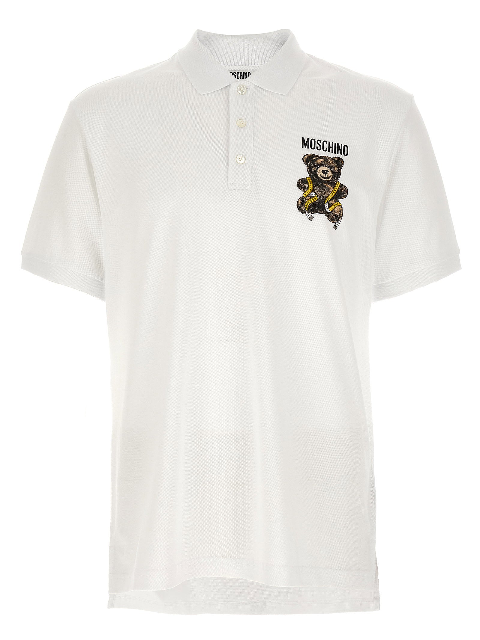 Logo-Embroidered Teddy Bear Polo Shirt — White