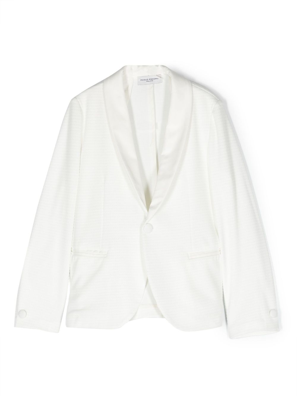 Knitted single-breasted blazer - White