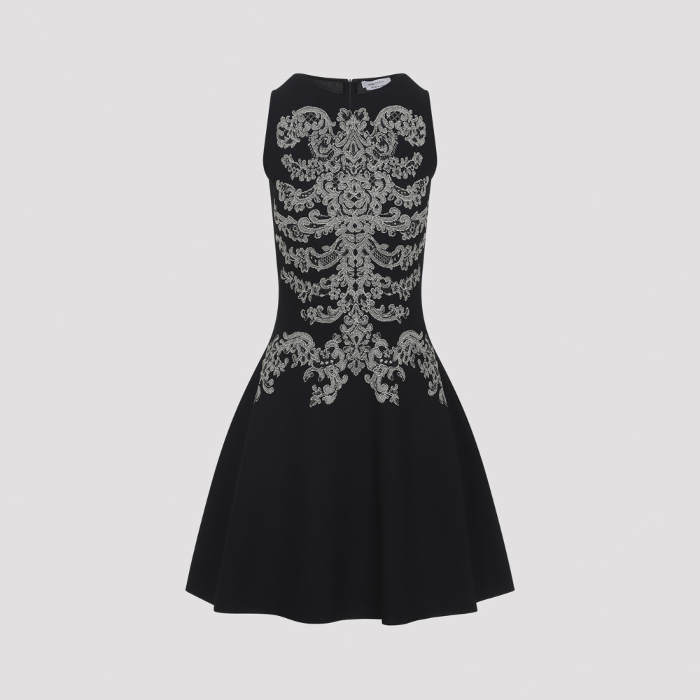 Black Round Neck Mini Dress