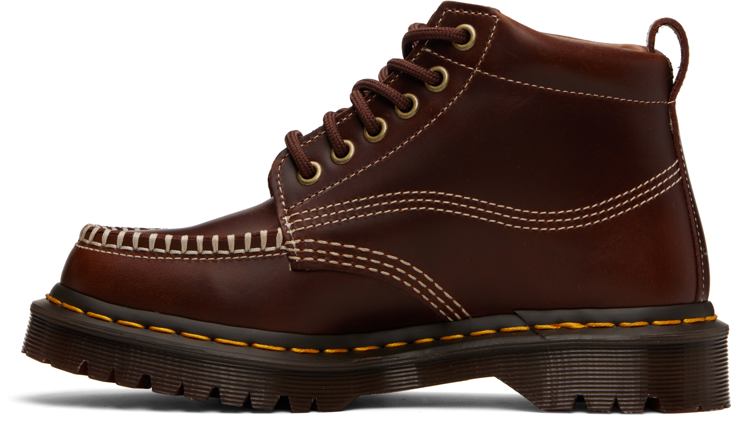 Brown Lowell Chukka Moc Toe Leather Ankle Boots