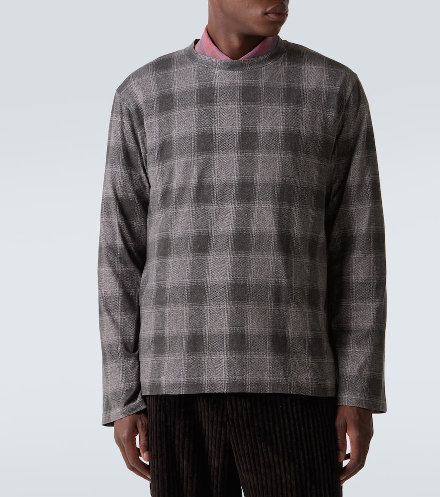 Box checked cotton jersey T-shirt