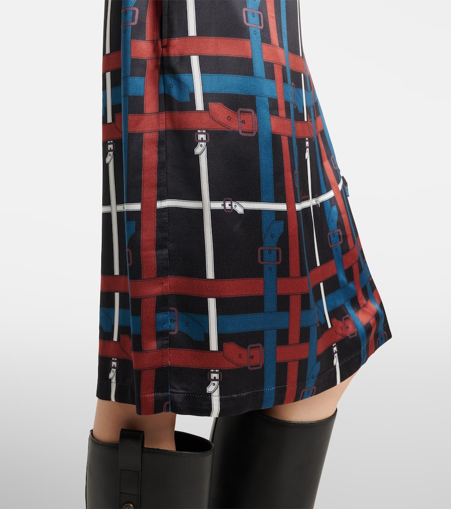 Belt Check crêpe wrap dress