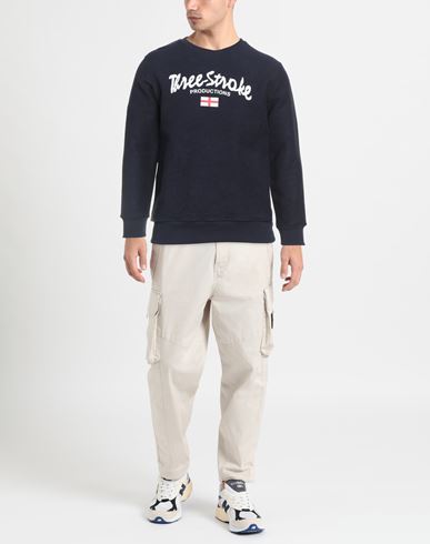 Man Sweatshirt Navy Size S Cotton