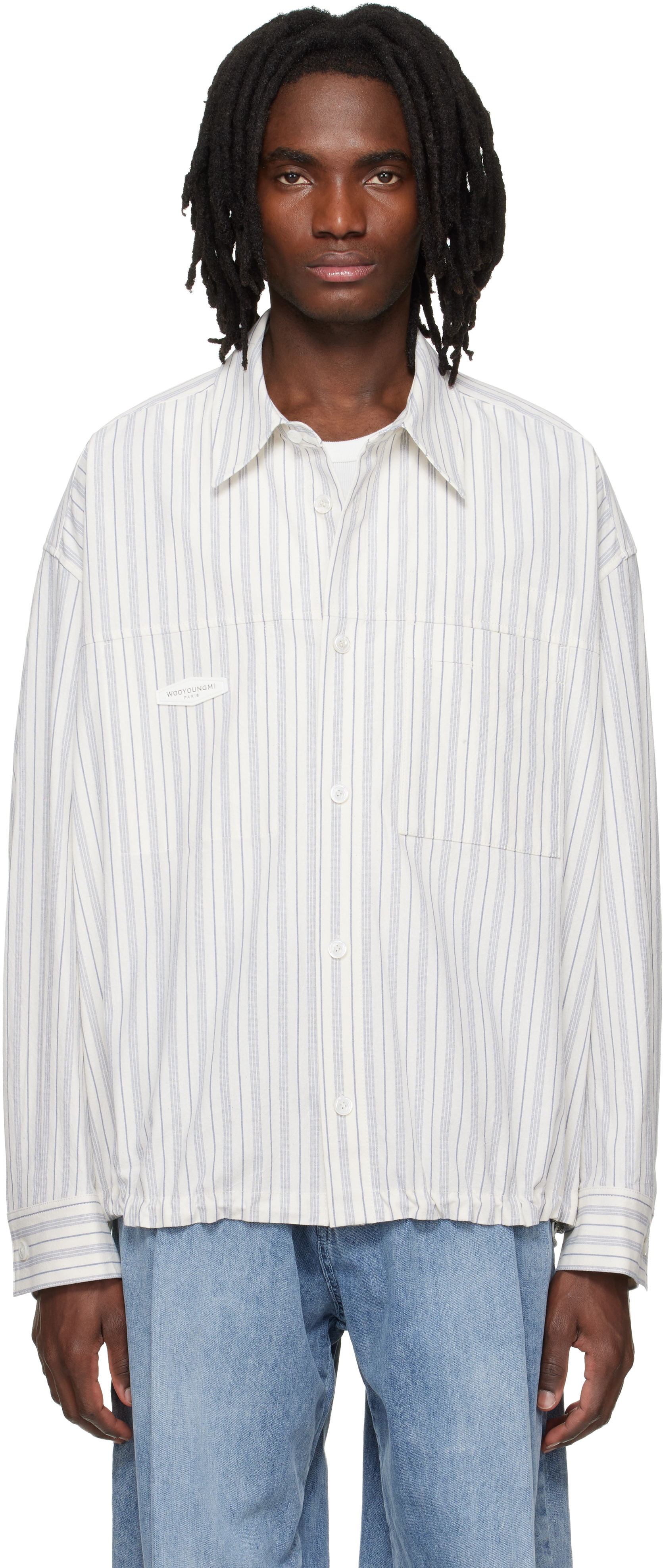 Blue Stripe Patch Shirt