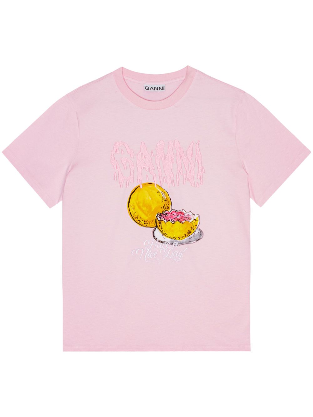 Logo appliqué graphic print t-shirt - Pink