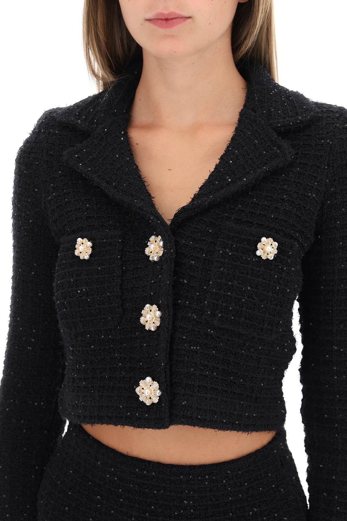 Cropped Jacket In Sequin Knit