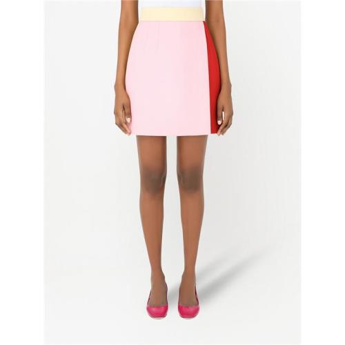 Colour-block high-waisted skirt - Pink