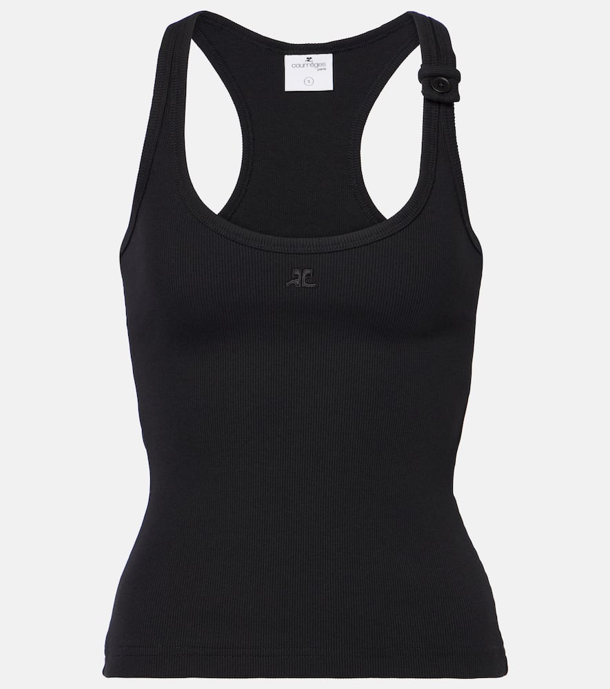 Courrèges Ribbed-knit cotton tank top