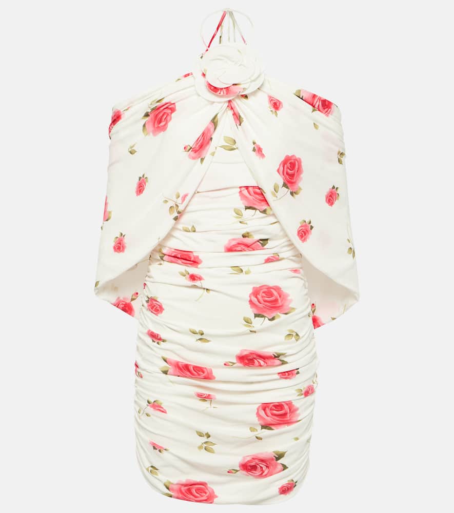 Halterneck ruched minidress