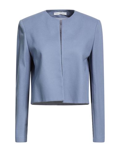 Woman Jacket Slate blue Size 6 Cotton