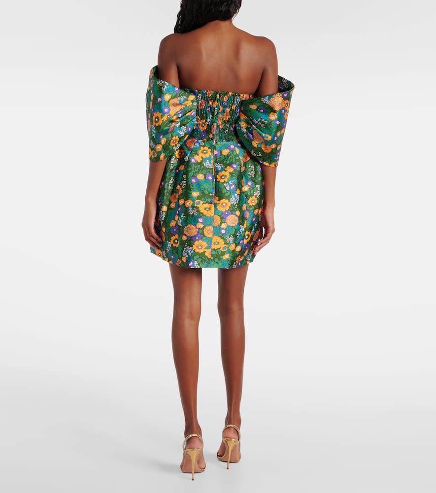 Alémais Printed off-shoulder corset dress