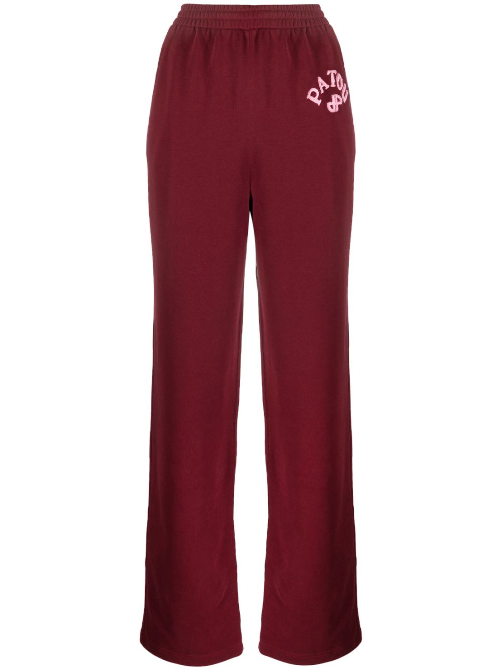 Appliqué-logo organic cotton track pants - Red