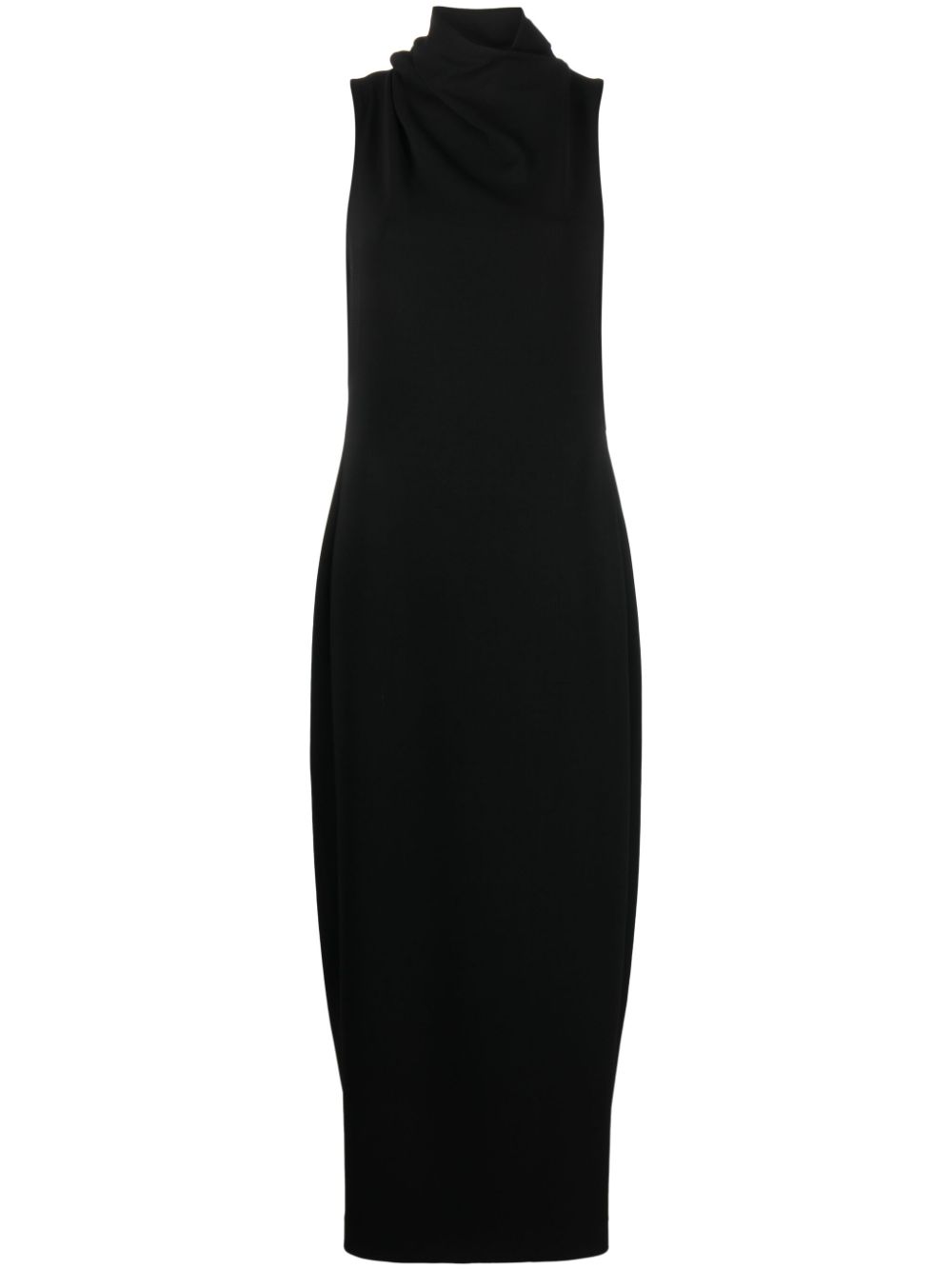 Cowl-neck sleeveless maxi dress - Black