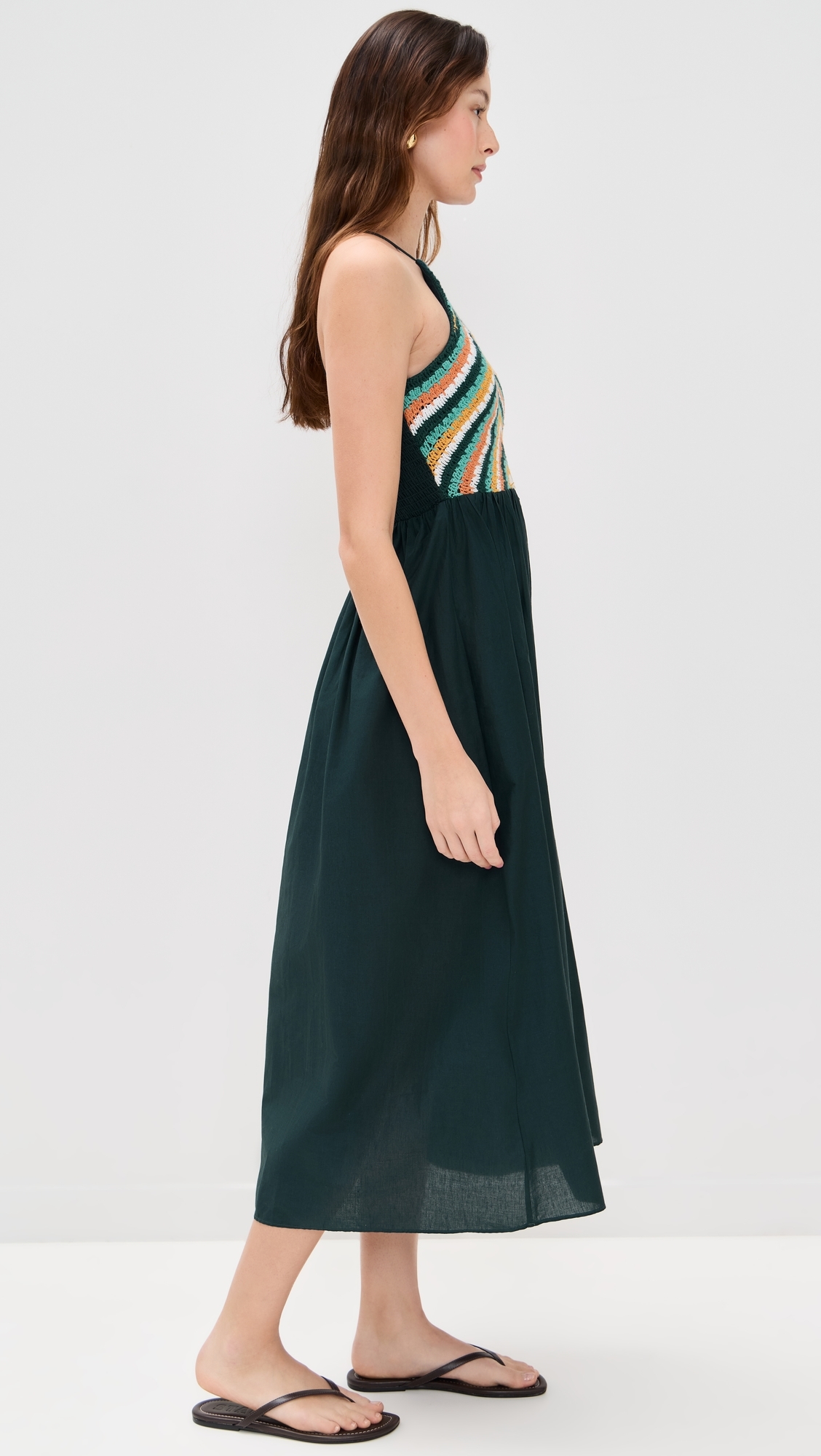 Playa Lucila Crochet Halter Dress Green/Crochet