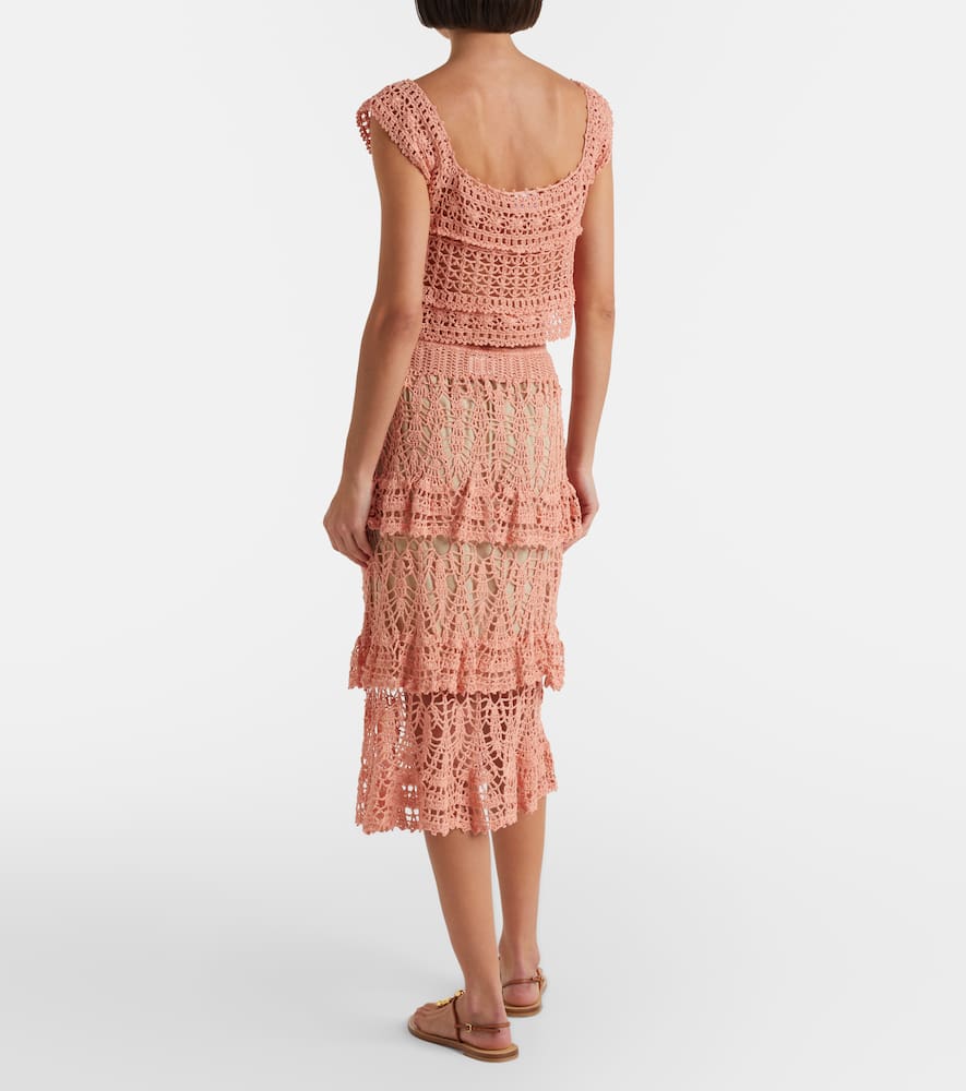 Elsie crochet cotton midi skirt