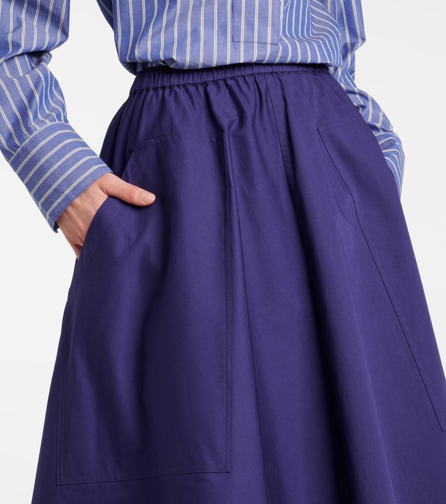 High-rise cotton midi skirt