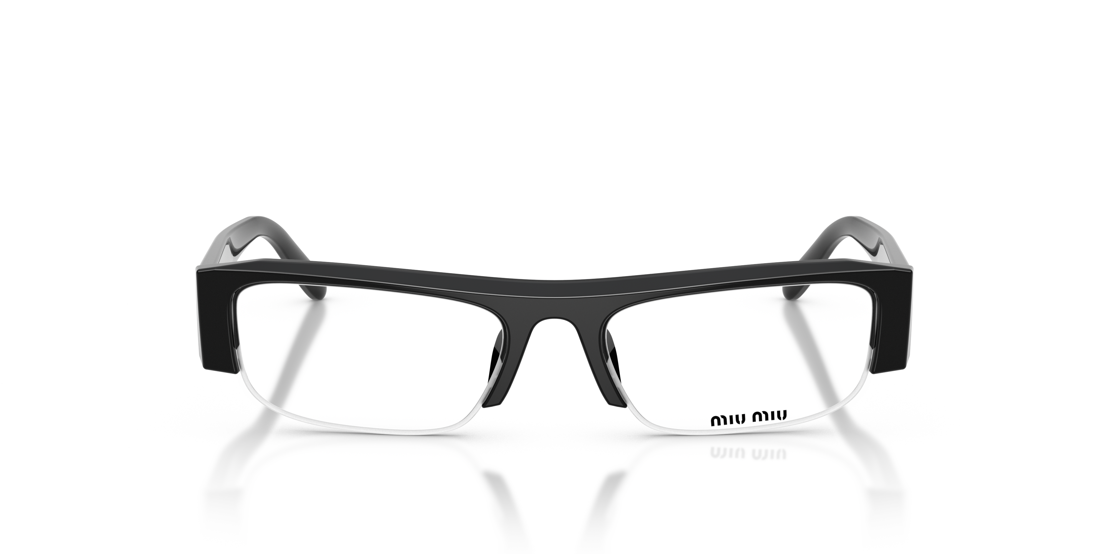 Miu Miu Woman Miu Miu MU B07S 16K08N Sunglasses Acetate Black Transparent Squared Anti-blue light