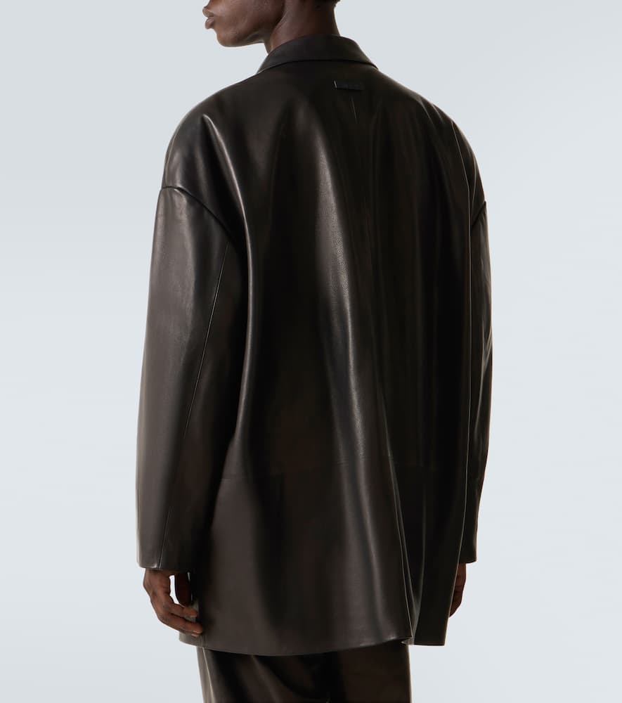 Oversized leather blazer