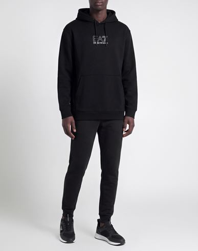 Man Sweatshirt Black Size S Cotton, Polyester