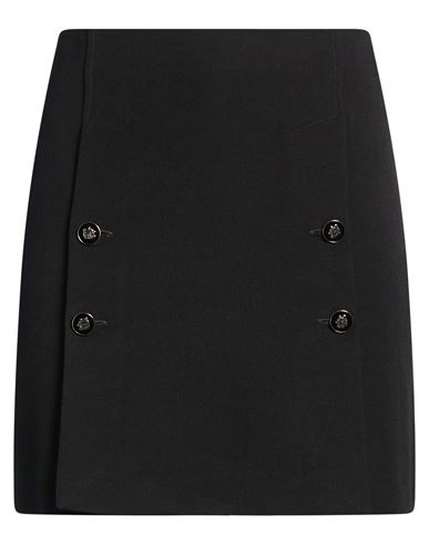 Woman Mini skirt Black Size 10 Polyester, Viscose, Elastane