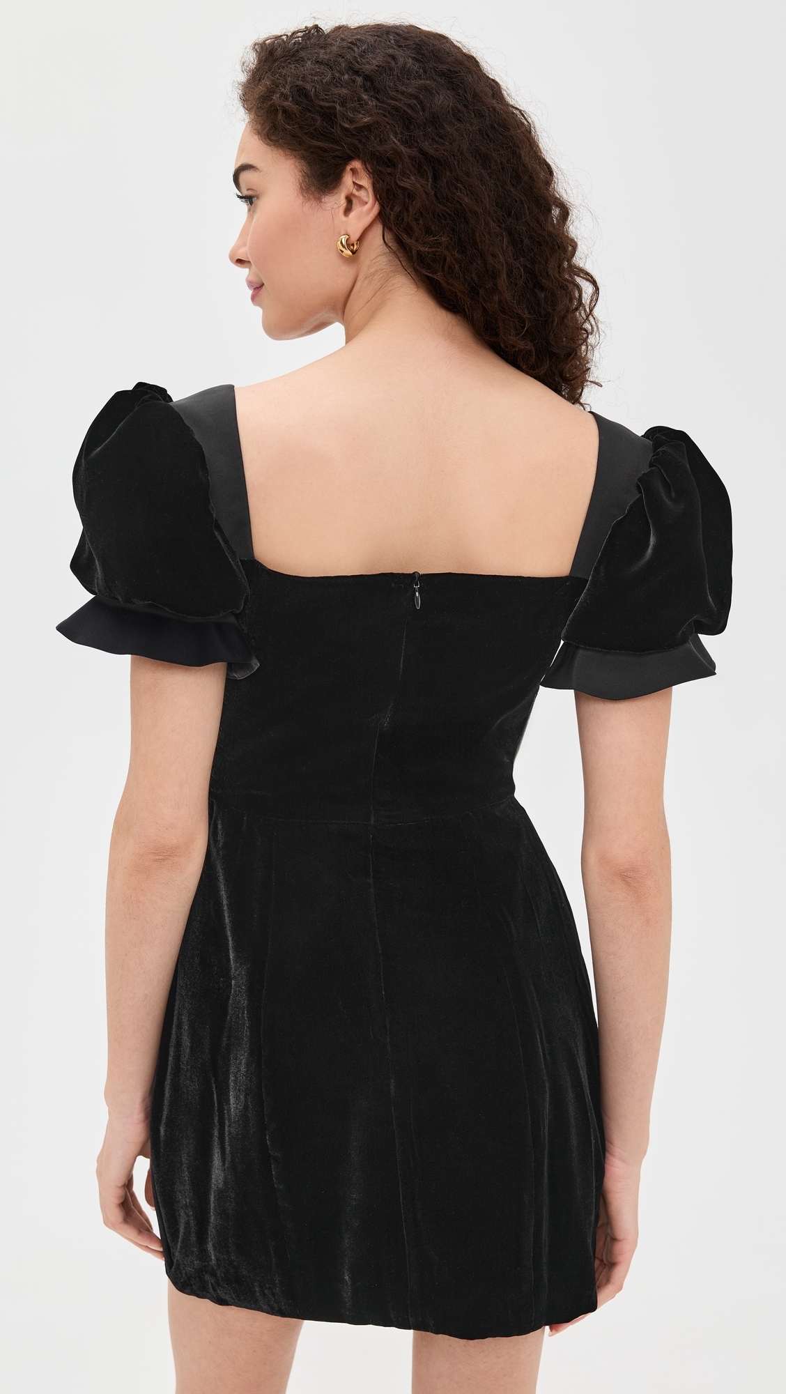 Rose Velvet Mini Dress Black Velvet